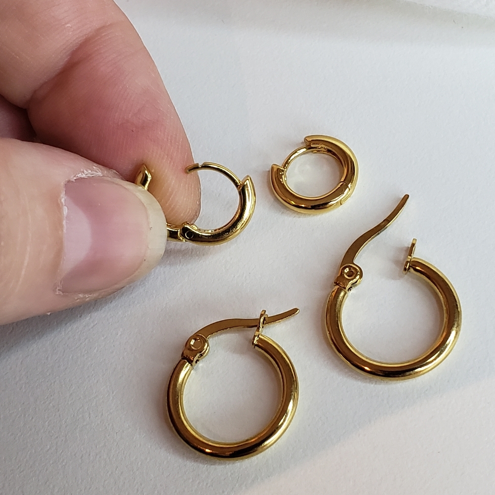 Gold Huggie Hoops 16K Gold Plate